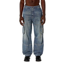 Men D-Fish-Cargo L.32 Trousers - Navy