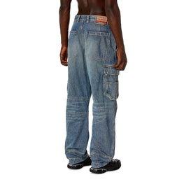Men D-Fish-Cargo L.32 Trousers - Navy