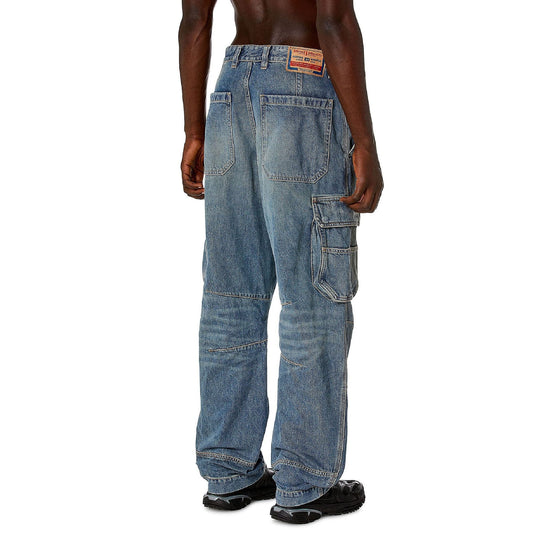 Men D-Fish-Cargo L.32 Trousers - Navy