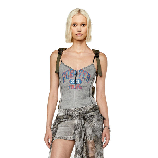 Women T-Lye Top - Grey Melange (No Bros)