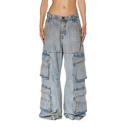 Women D-Sire-Cargo-D L.32 Trousers - Blue