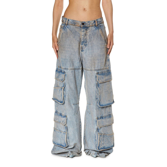 Women D-Sire-Cargo-D L.32 Trousers - Blue