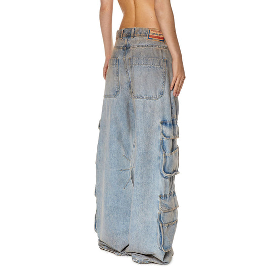 Women D-Sire-Cargo-D L.32 Trousers - Blue