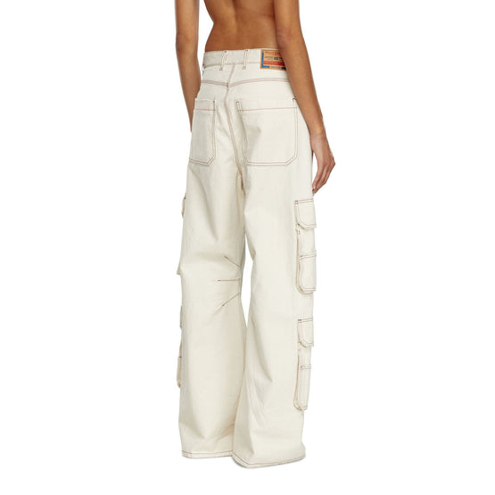 Women D-Sire-Cargo-D L.30 Trousers - Bright White