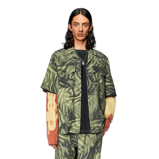 Men S-Sam-Zebra Shirt - Khaki