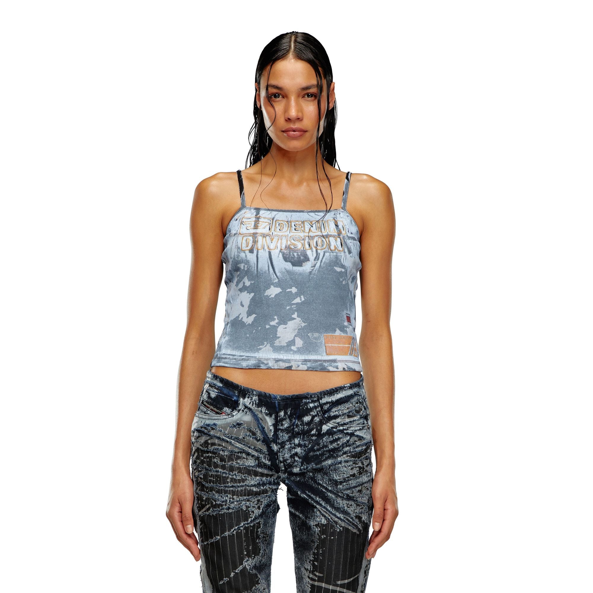 Women T-Hop-Plk Top - Blue Multi