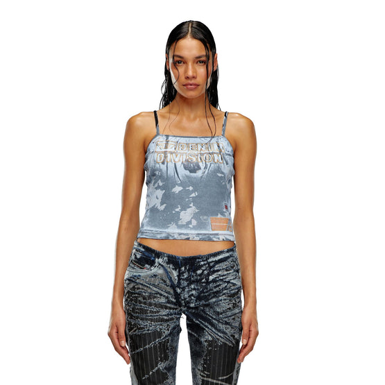 Women T-Hop-Plk Top - Blue Multi