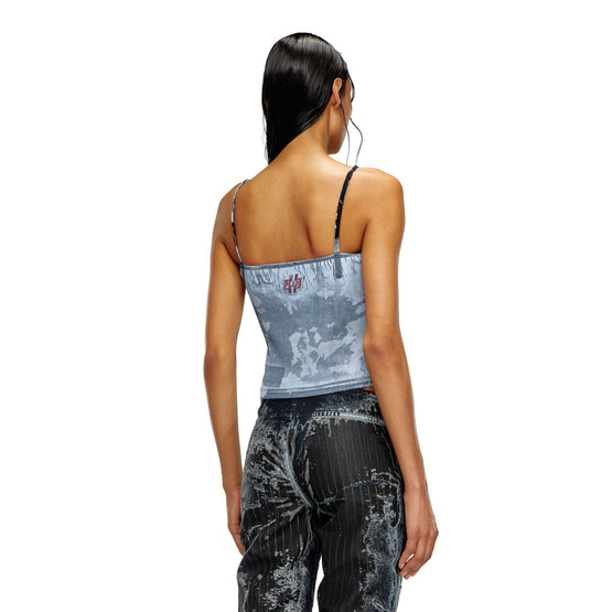Women T-Hop-Plk Top - Blue Multi