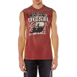 Men T-Bisco-Stripe Top - Red