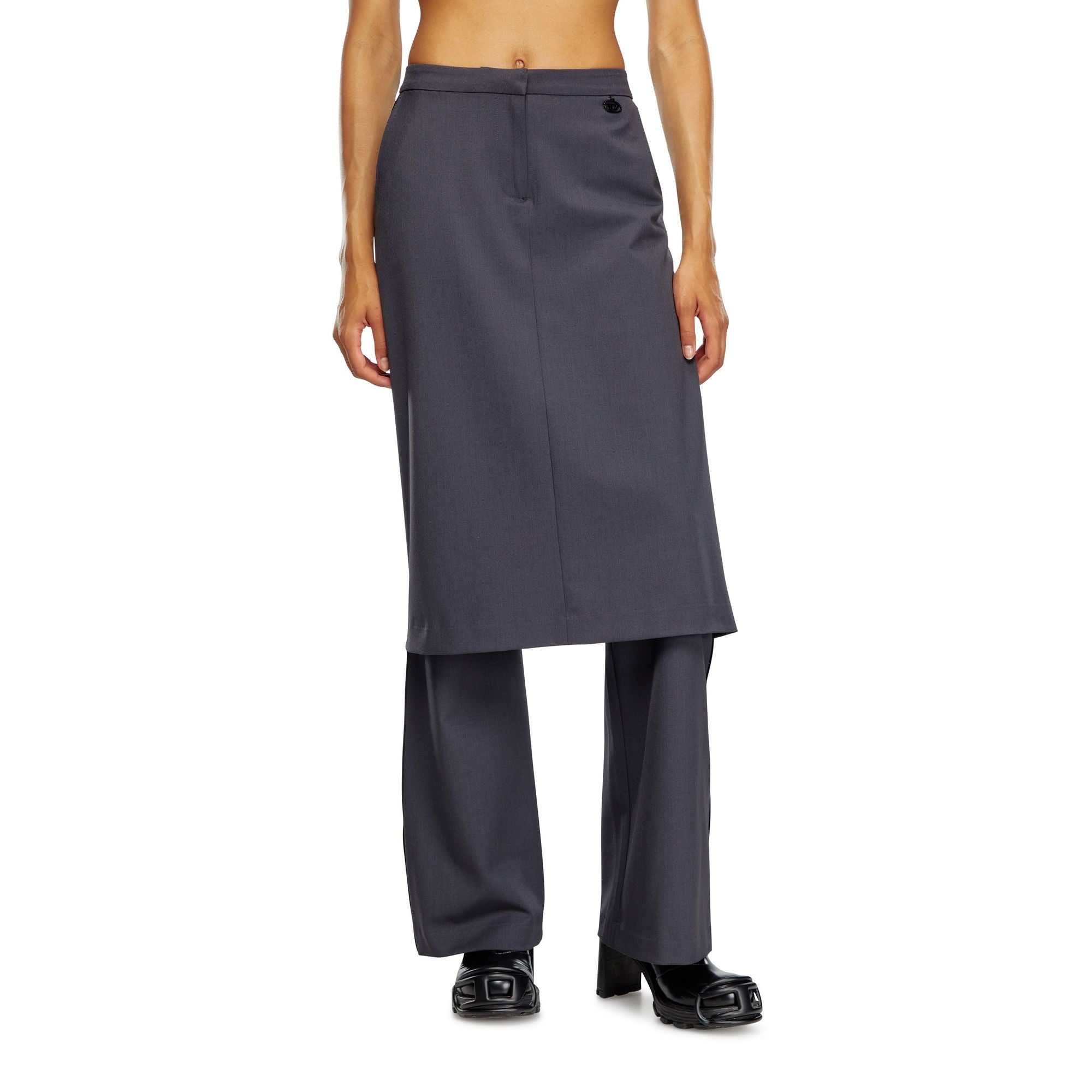 Women P-Earl Trousers - Dark Grey Melange