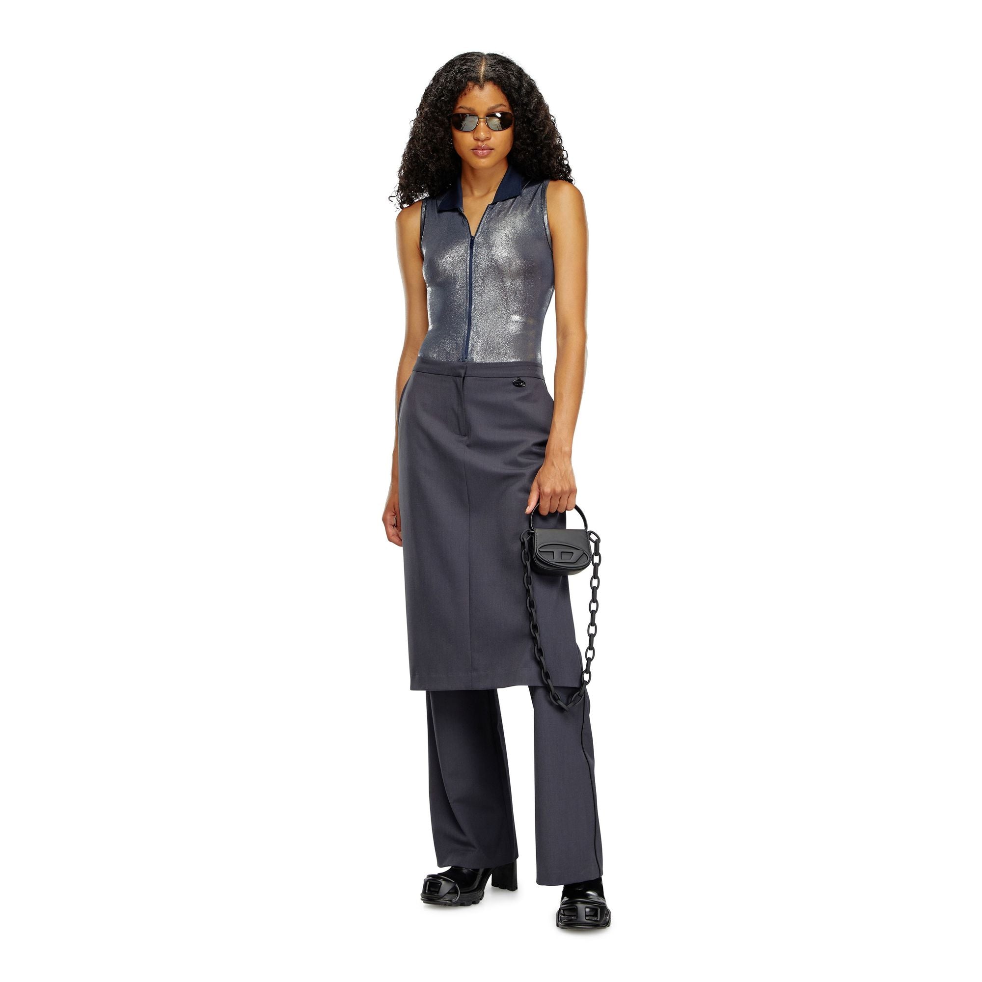 Women P-Earl Trousers - Dark Grey Melange