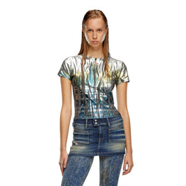 Women T-Uncutie-Long-Foil Tank Top - Multi