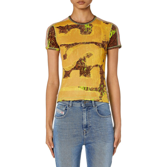Women T-Ele-Long-P5 T-Shirt - Dark Beige