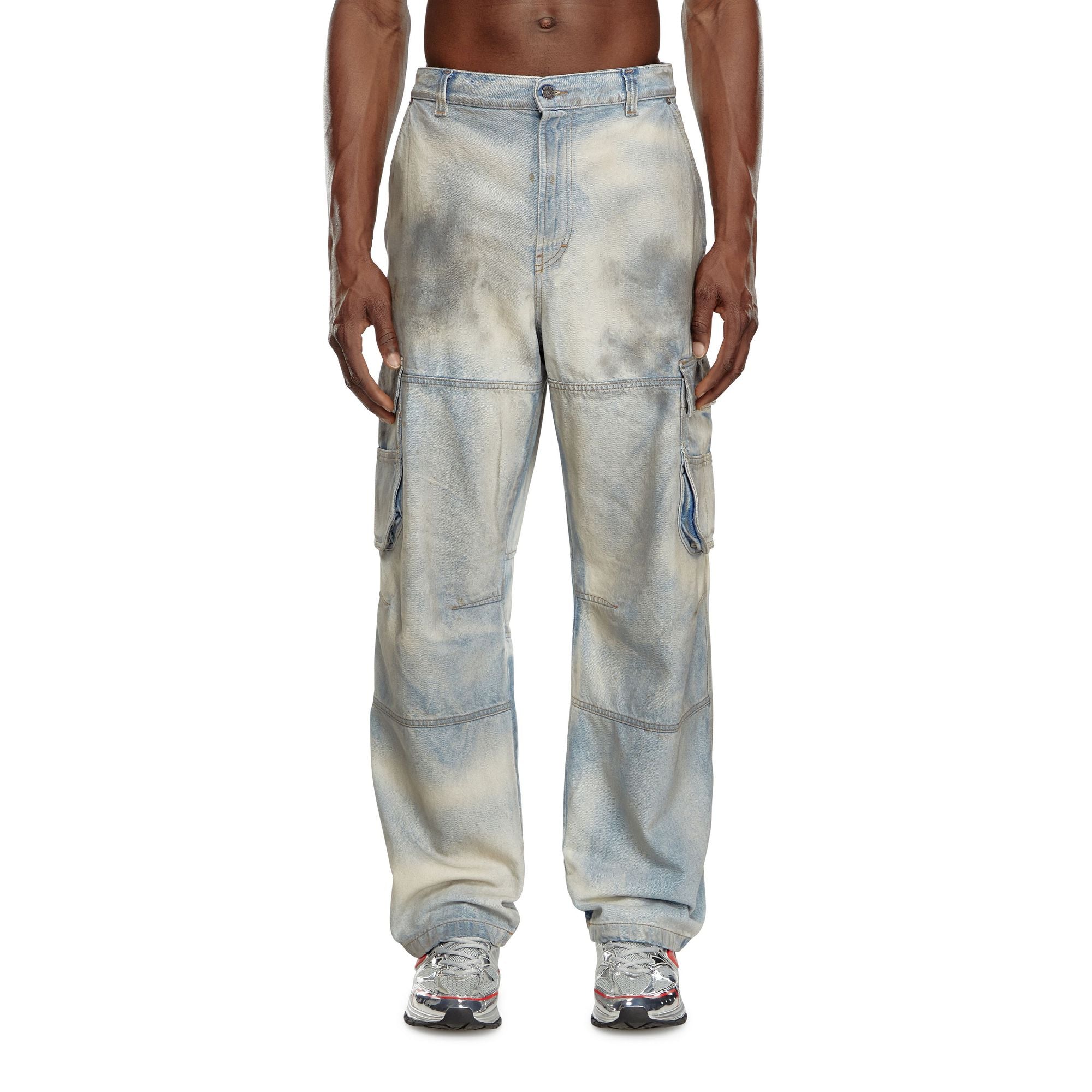 Men D-Fish-Cargo-S1 Trousers - Light Blue