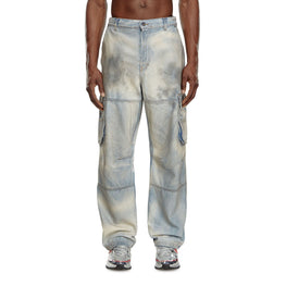 Men D-Fish-Cargo-S1 Trousers - Light Blue