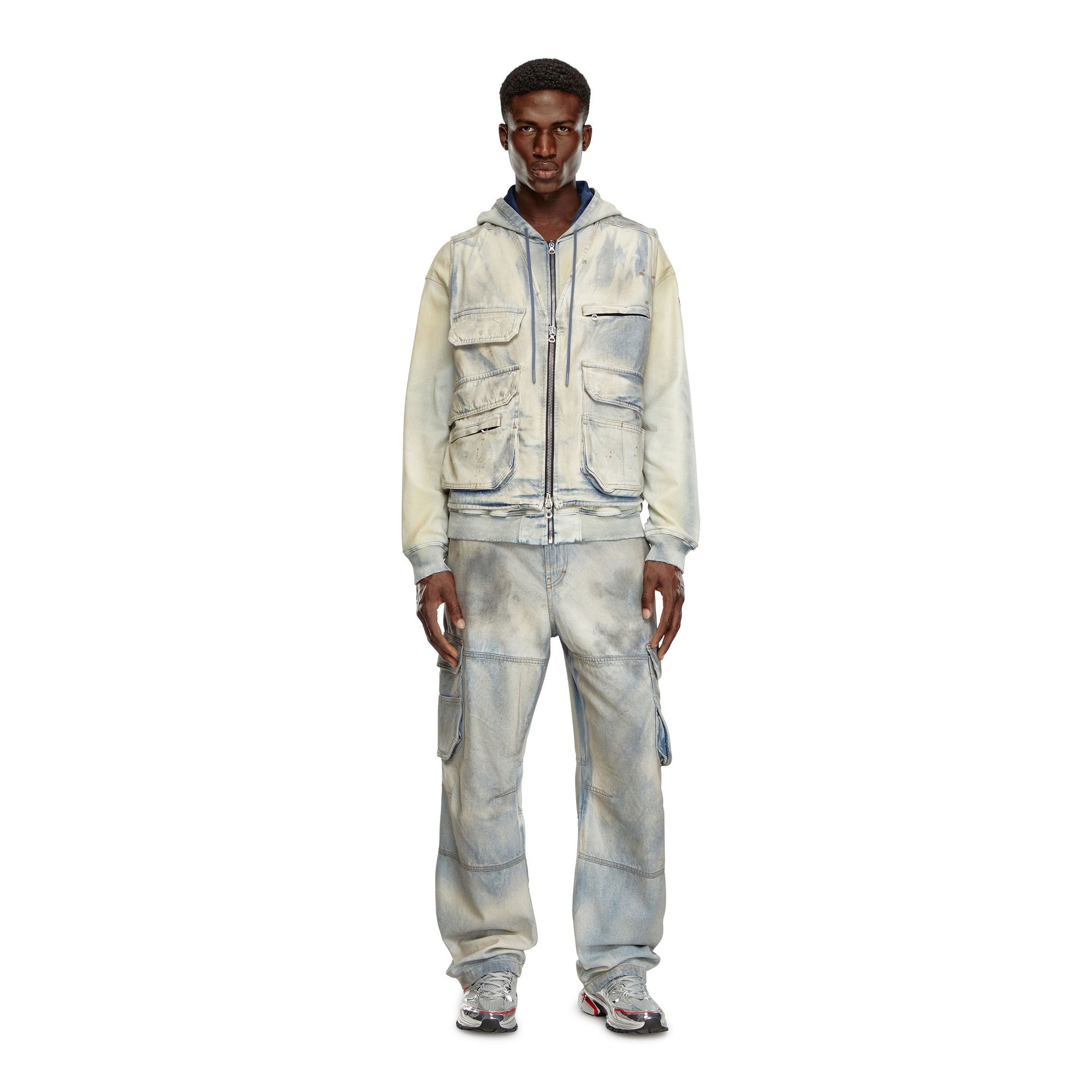 Men D-Fish-Cargo-S1 Trousers - Light Blue