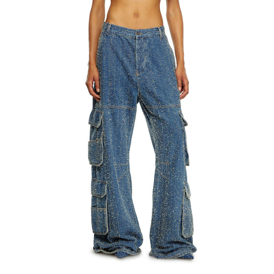 Women D-Sire-Cargo-S2 Trousers - Blue