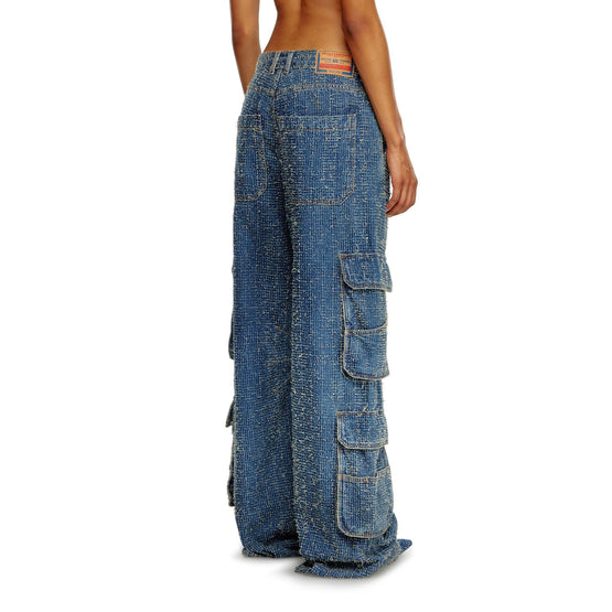 Women D-Sire-Cargo-S2 Trousers - Blue