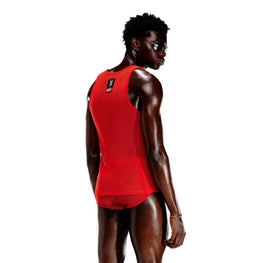 Men String-And-Lace-Sleep-Tank Tank - Racing Red