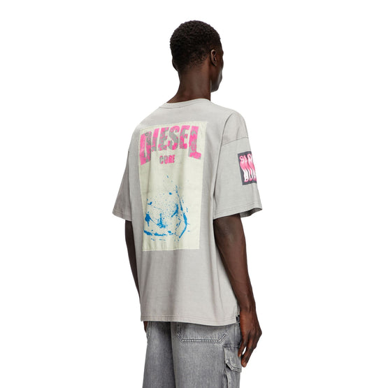 Men T-Boxt-Slits-R8 T-Shirt - Neutral Gray