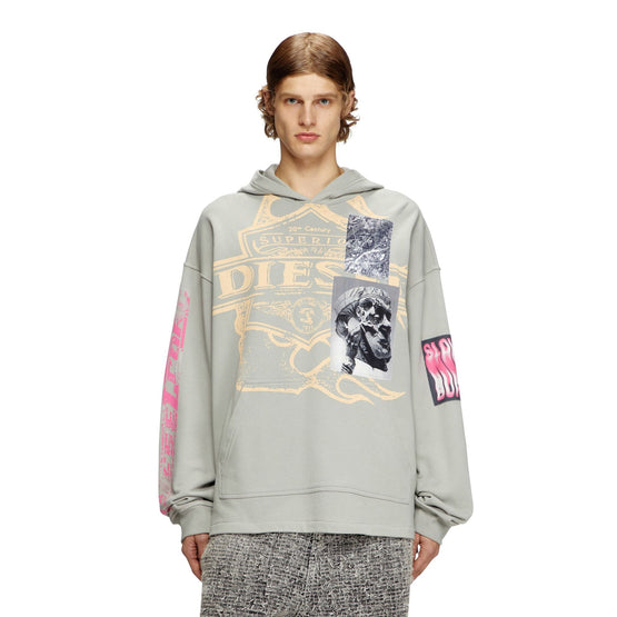 Men S-Baxt-Hood-R1 Sweat-Shirt - Neutral Gray
