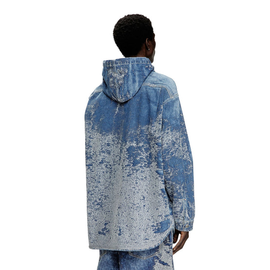 Men D-Dewnys-Hood-S Shirt - Blue