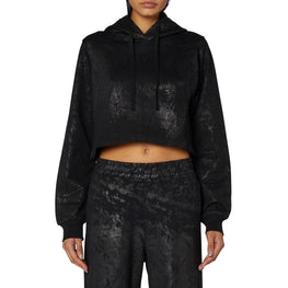 Women F-Reggy-Hood-Cropt Sweat-Shirt - Caviar