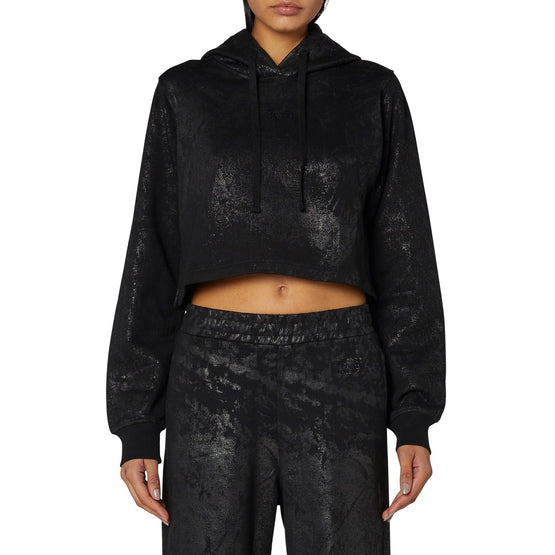 Women F-Reggy-Hood-Cropt Sweat-Shirt - Caviar