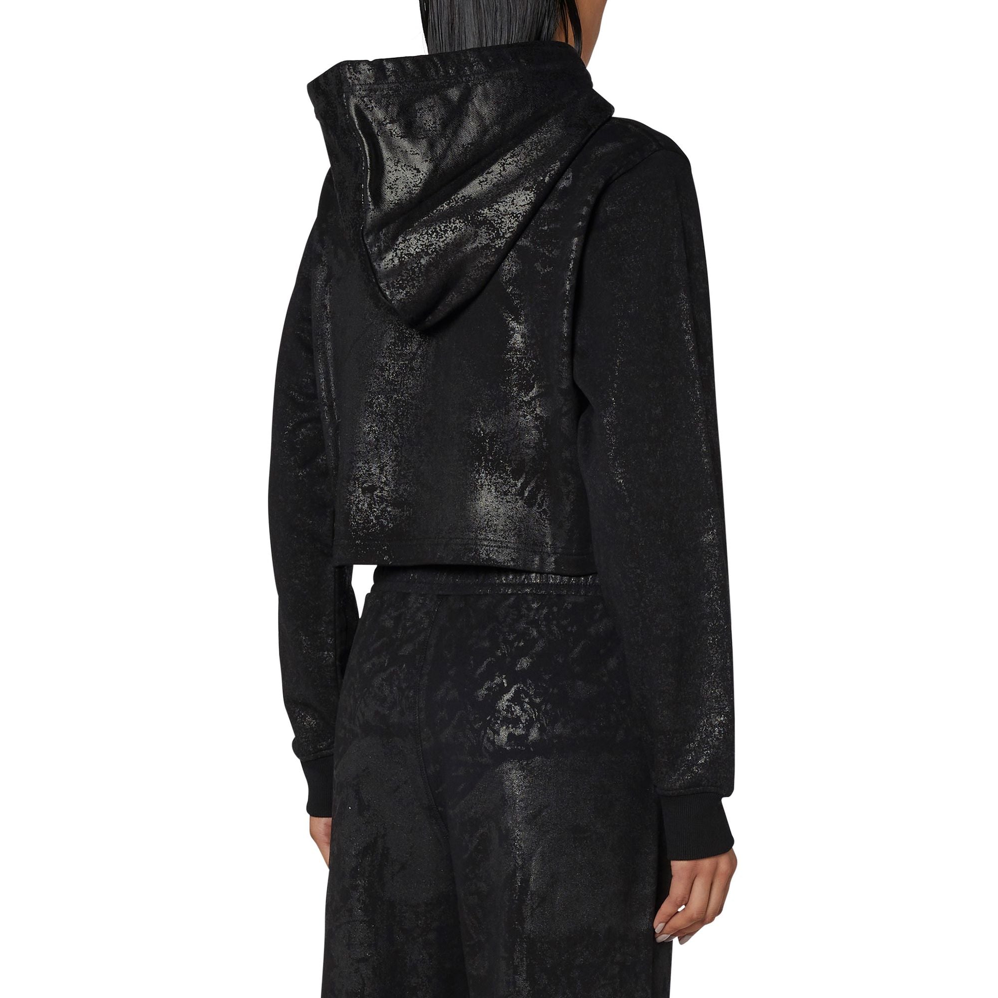 Women F-Reggy-Hood-Cropt Sweat-Shirt - Caviar