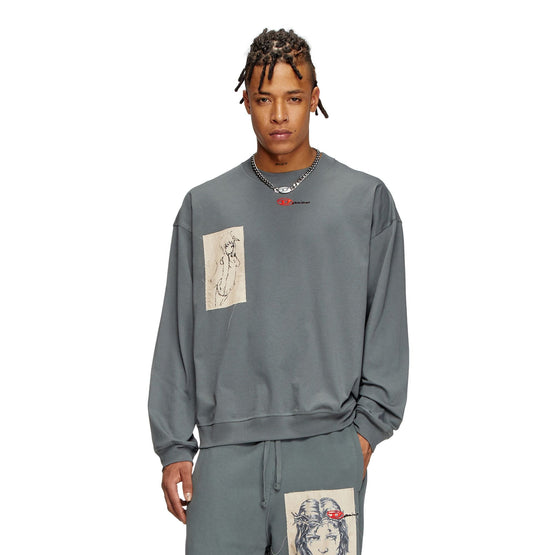 Men S-Boxt-Ls-1P-Dd Sweat-Shirt - Grey