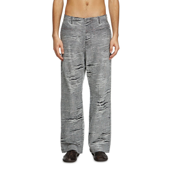 Men D-Boix-Fsg Trousers - Black Base Pied De Poule