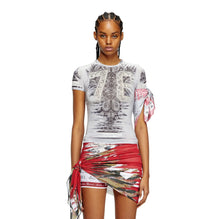 Women T-Dana Top - Ivory Multi