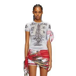 Women T-Dana Top - Ivory Multi