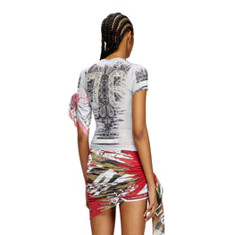 Women T-Dana Top - Ivory Multi