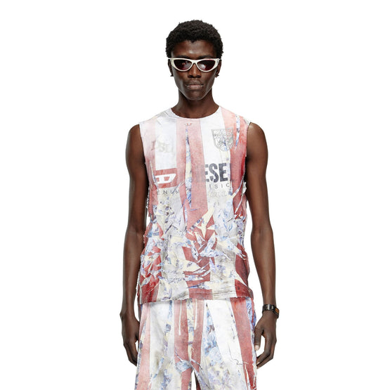 Men T-Per-Stripe T-Shirt - Ivory Pink