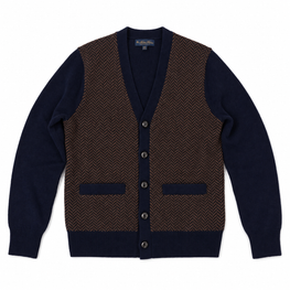 Men Button-front Knitted Cardigan - Navy Multi [價格已含稅]