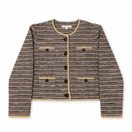 Women Knitted Jacket - Beige Multi [價格已含稅]