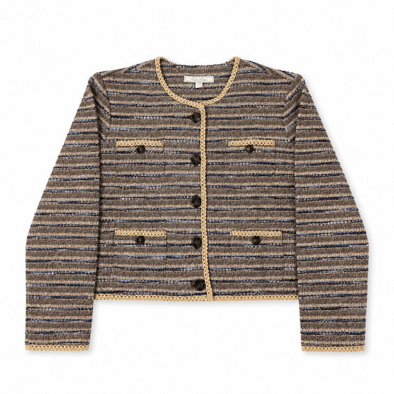 Women Knitted Jacket - Beige Multi [價格已含稅]