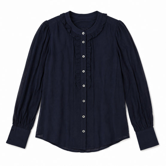 Women Woven Shirt - Navy [價格已含稅]