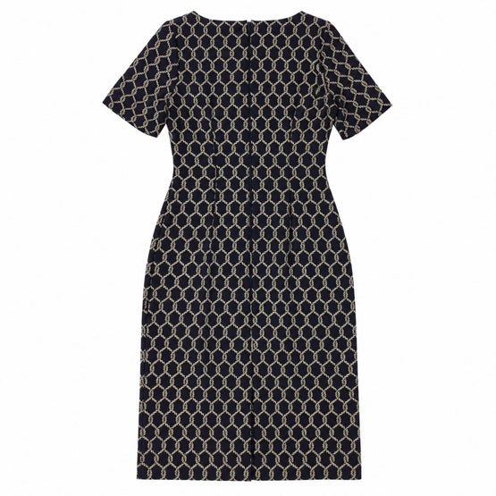 Women Knitted Dress - Navy Rope Jacquard [價格已含稅]