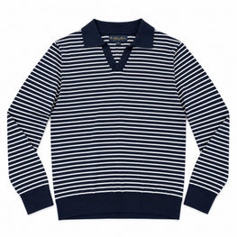 Men Knitted Polo Shirt - Navy Multi [價格已含稅]