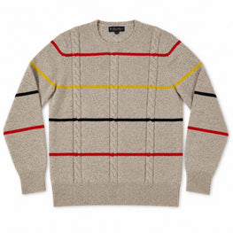 Men Knitted Pullover - Beige Multi [價格已含稅]