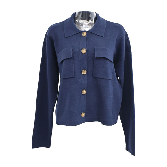 Women Knitted Jacket - Navy [價格已含稅]