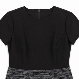 Women Knitted Dress - Black Tweed [價格已含稅]