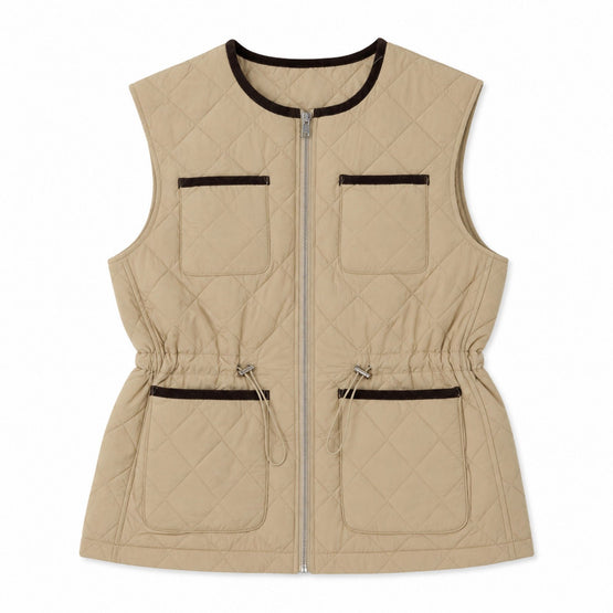 Women Woven Waistcoat - Light Beige [價格已含稅]
