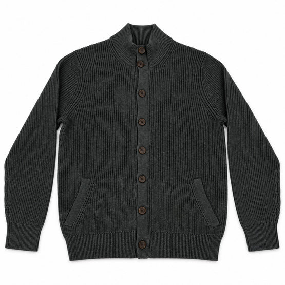 Men Button-front Knitted Cardigan - Charcoal [價格已含稅]