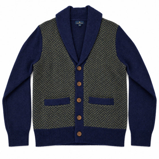 Men Button-front Knitted Cardigan - Navygreen [價格已含稅]