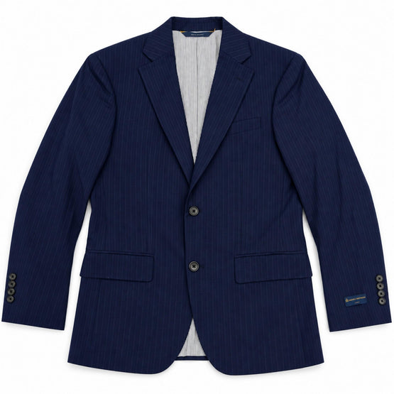 Men Woven Suit Jacket - Navy Multi Pinstripe [價格已含稅]