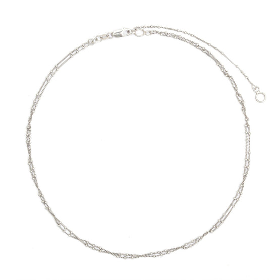Double Ball Chain (With Extension) - Silver