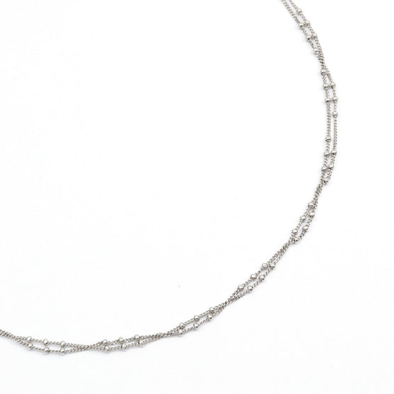 Double Ball Chain (With Extension) - Silver